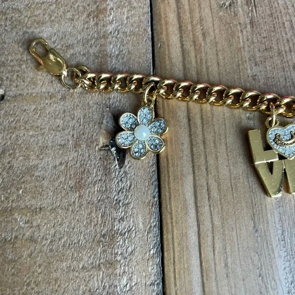 Juicy Couture Love Gold Bracelet with Crystal Charms - Picture 4 of 6